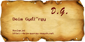 Deim György névjegykártya