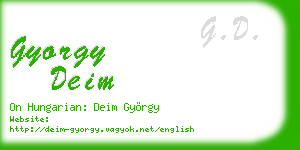 gyorgy deim business card